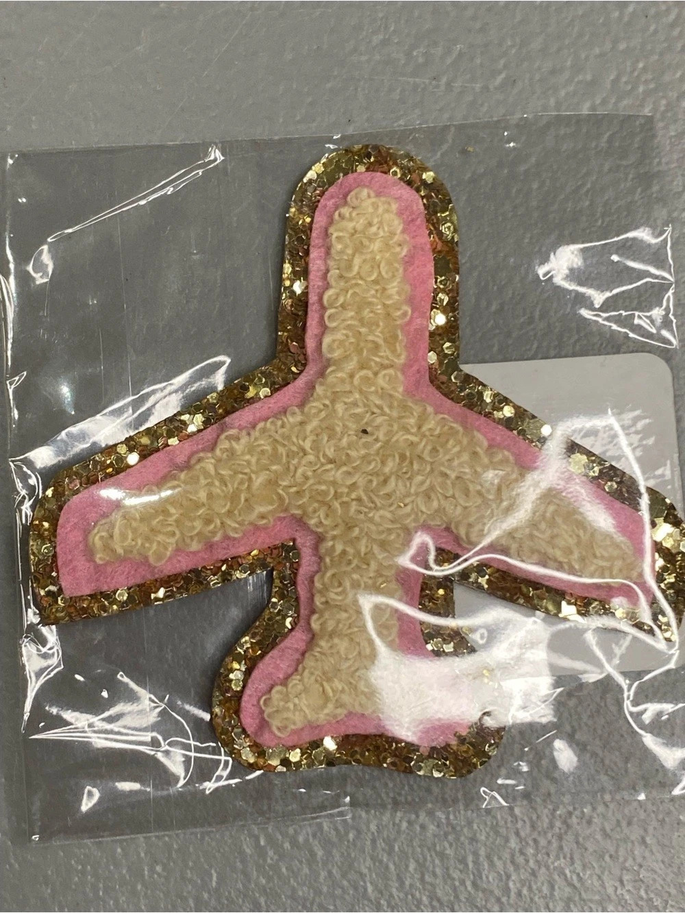 Stoney Clover Lane Airplane Applique in Pink & Gold NWT